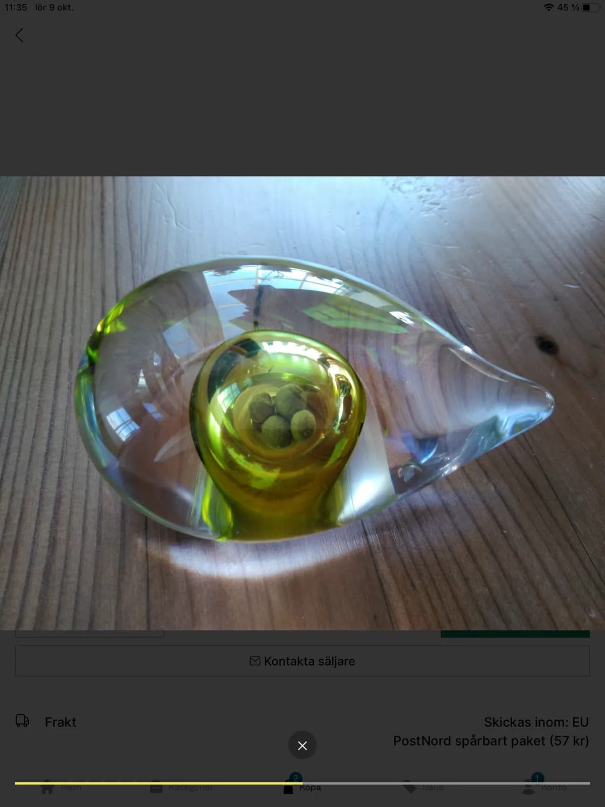 Glasfigur med frön